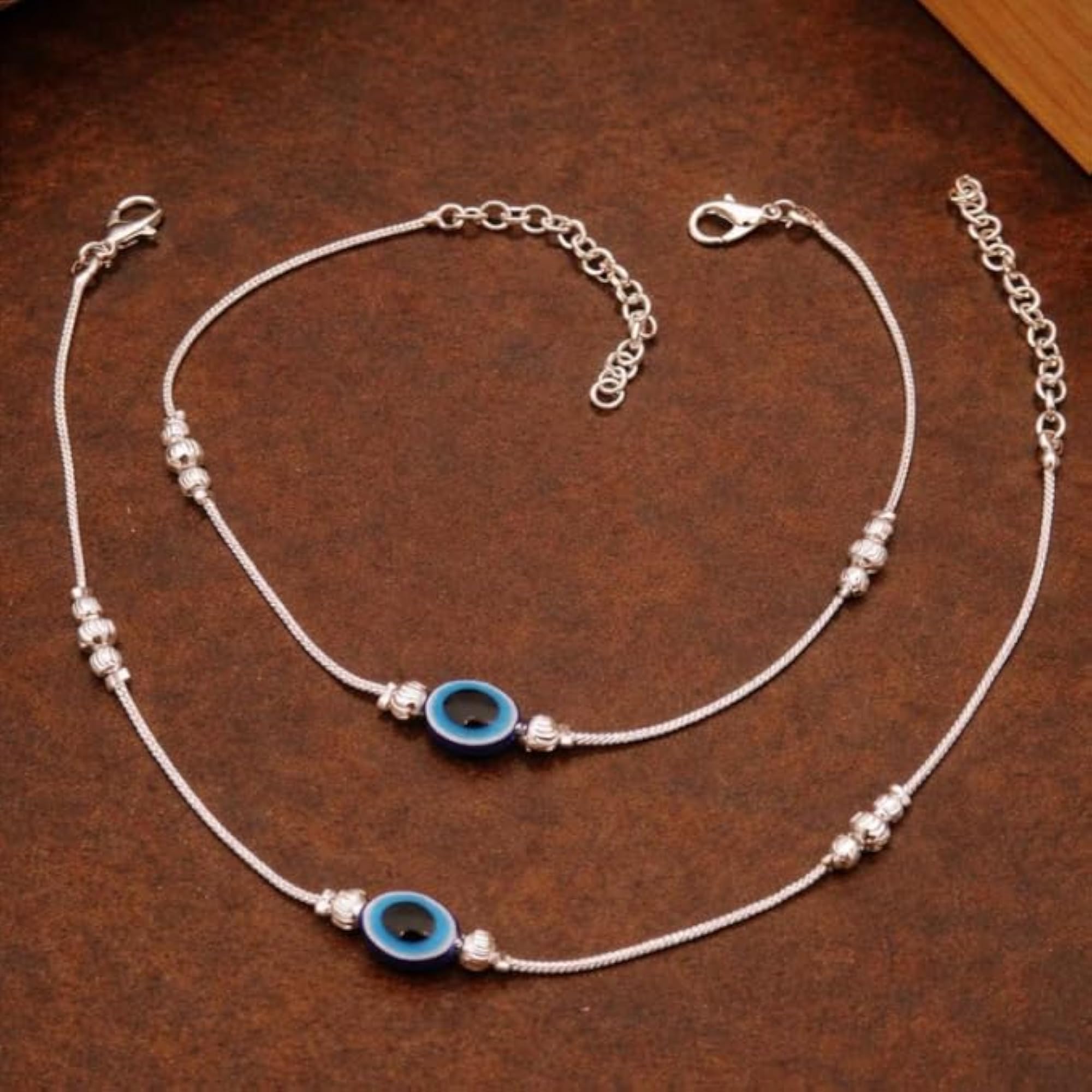 Women's Adjustable Evil Eye Anklet, Protective Nazar Charm